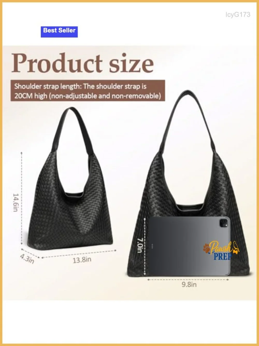 Woven Textured Vegan Leather Hobo Tote Bag Large Slouchy Purse for Women